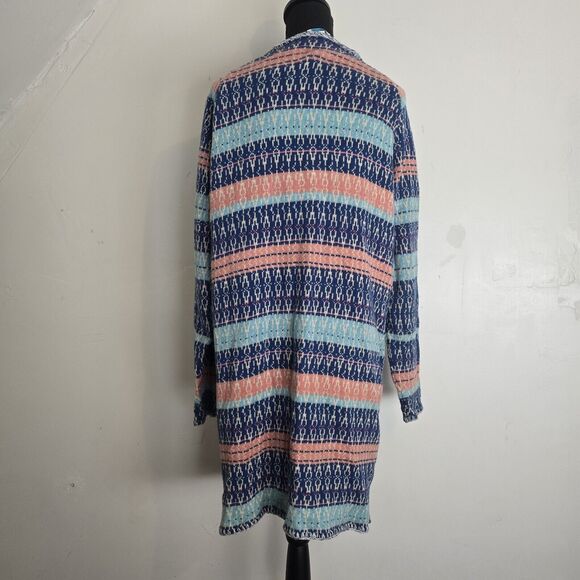 Sundance Cardigan Large Shoreline Long Wooden Button Up Boho Coastal Sweater - Picture 6 of 10